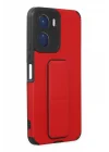 Mey İthalat®  Vivo Y16 Kılıf Mega Standlı Silikon - Kırmızı