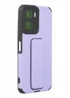 Mey İthalat®  Vivo Y16 Kılıf Mega Standlı Silikon - Lila