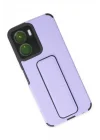Mey İthalat®  Vivo Y16 Kılıf Mega Standlı Silikon - Lila