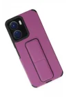 Mey İthalat®  Vivo Y16 Kılıf Mega Standlı Silikon - Mor