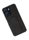 Mey İthalat®  Vivo Y16 Kılıf Mega Standlı Silikon - Siyah
