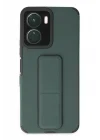 Mey İthalat®  Vivo Y16 Kılıf Mega Standlı Silikon - Yeşil