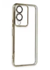 Mey İthalat®  Vivo Y17S Kılıf  Lensli Silikon - Gold