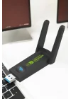 Mey İthalat® Wifi Adaptör Çift Bantlı Kablosuz Wifi Adaptörü