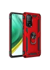 Mey İthalat®  Xiaomi Mi 10T Pro Kılıf Sofya Yüzüklü Silikon Kapak - Kırmızı
