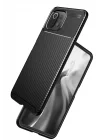Mey İthalat®  Xiaomi Mİ 11 Lite Kılıf Auto Focus Karbon Kapak - Siyah
