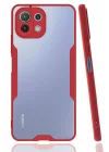 Mey İthalat®  Xiaomi Mİ 11 Lite Kılıf Platin Silikon - Kırmızı