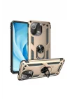 Mey İthalat®  Xiaomi Mİ 11 Lite Kılıf Sofya Yüzüklü Silikon Kapak - Gold