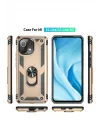 Mey İthalat®  Xiaomi Mİ 11 Lite Kılıf Sofya Yüzüklü Silikon Kapak - Gold