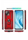 Mey İthalat®  Xiaomi Mİ 11 Lite Kılıf Sofya Yüzüklü Silikon Kapak - Kırmızı