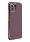 Mey İthalat®   Mİ 11 Lite Kılıf Volet Silikon - Mor