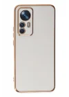 Mey İthalat®   Mi 12T Pro Kılıf Volet Silikon - Beyaz