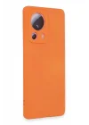 Mey İthalat®   Mi 13 Lite Kılıf Nano içi Kadife Silikon - Turuncu