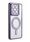 Mey İthalat®  Xiaomi Mi 14T Pro Joke Simli Magneticsafe Kılıf - Derin Mor
