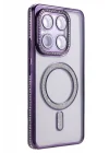 Mey İthalat®   Mi 15T Pro Joke Simli Magneticsafe Kılıf - Derin Mor