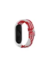 Mey İthalat®  Xiaomi Mi Band 4 Star Kordon - Beyaz-Kırmızı