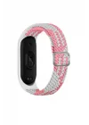 Mey İthalat®  Xiaomi Mi Band 6 Star Kordon - Pembe-Beyaz