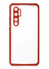Mey İthalat®  Xiaomi Mi Note 10 Lite Kılıf Miami Şeffaf Silikon - Kırmızı