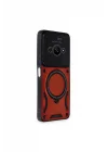 Mey İthalat®   Poco C61 Kılıf Joy Lens Standlı Kapak - Kırmızı