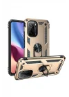 Mey İthalat®  Xiaomi Poco F3 Kılıf Sofya Yüzüklü Silikon Kapak - Gold
