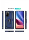 Mey İthalat®  Xiaomi Poco F3 Kılıf Sofya Yüzüklü Silikon Kapak - Lacivert