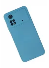 Mey İthalat®   Poco M4 Pro 4G Kılıf Nano içi Kadife Silikon - Mavi