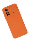 Mey İthalat®   Poco M4 Pro 4G Kılıf Nano içi Kadife Silikon - Turuncu