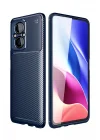Mey İthalat®  Xiaomi Poco M5 Kılıf Auto Focus Karbon Kapak - Lacivert