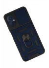 Mey İthalat®  Xiaomi Poco M5 Kılıf Pars Lens Yüzüklü Silikon - Lacivert