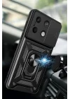 Mey İthalat®   Poco M6 Pro 4G Kılıf Pars Lens Yüzüklü Silikon - Siyah