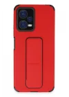 Mey İthalat®  Xiaomi Poco X5 5G Kılıf Mega Standlı Silikon - Kırmızı