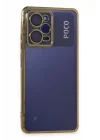Mey İthalat®  Xiaomi Poco X5 Pro 5G Kılıf  Lensli Silikon - Gold