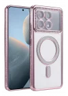 Mey İthalat®  Xiaomi Poco X6 Pro Joke Simli Magneticsafe Kılıf - Pembe