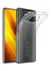 Mey İthalat®  Xiaomi Pocophone X3 Kılıf Lüx Şeffaf Silikon