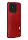 Mey İthalat®  Xiaomi Redmi 10C Kılıf Loop Deri Silikon - Kırmızı