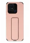 Mey İthalat®   Redmi 10C Kılıf Mega Standlı Silikon - Pudra