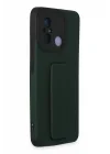 Mey İthalat®   Redmi 12C Kılıf Mega Standlı Silikon - Yeşil