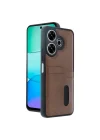 Mey İthalat®   Redmi 13 4G Kılıf Sara Kartvizitli Deri Kılıf - Taba