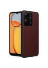 Mey İthalat®   Redmi 13C Kılıf Aras Deri Kapak - Bordo