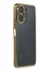Mey İthalat®   Redmi 13C Kılıf  Lensli Silikon - Gold