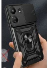 Mey İthalat®   Redmi 13C Kılıf Pars Lens Yüzüklü Silikon - Siyah