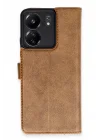 Mey İthalat®   Redmi 13C Kılıf Trend S Plus Kapaklı Kılıf - Taba