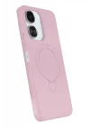 Mey İthalat®  Xiaomi Redmi 13C Regal Magsafe Standlı Kapak - Açık Pembe