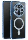 Mey İthalat®   Redmi 14C Joke Simli Magneticsafe Kılıf - Mavi