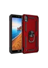 Mey İthalat®   Redmi 7A Kılıf Sofya Yüzüklü Silikon Kapak - Kırmızı
