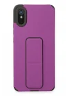 Mey İthalat®  Xiaomi Redmi 9A Kılıf Mega Standlı Silikon - Mor