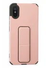 Mey İthalat®  Xiaomi Redmi 9A Kılıf Mega Standlı Silikon - Pudra