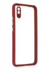 Mey İthalat®   Redmi 9A Kılıf Miami Şeffaf Silikon - Fuşya
