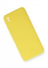 Mey İthalat®   Redmi 9A Kılıf Nano içi Kadife Silikon - Sarı