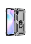 Mey İthalat®  Xiaomi Redmi 9A Kılıf Sofya Yüzüklü Silikon Kapak - Gümüş
